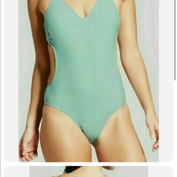 NWT One Piece v-Neck Strappy Open Back Bathing Suit - Picture 6 of 6